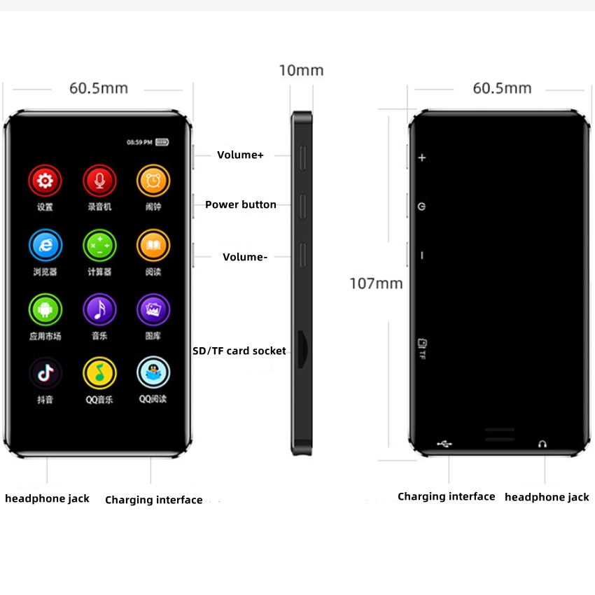 Foto 2 | Reproductor de Música Smart Hd Mp4 Wifi 128 Gb Con Sistema Operativo Android 3.97 Pulgadas - Venta Internacional