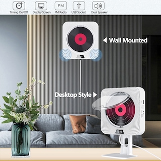 Foto 6 | Reproductor de CD de Pared Reproductor De Mp3 Usb Bluetooth Portátil - Venta Internacional
