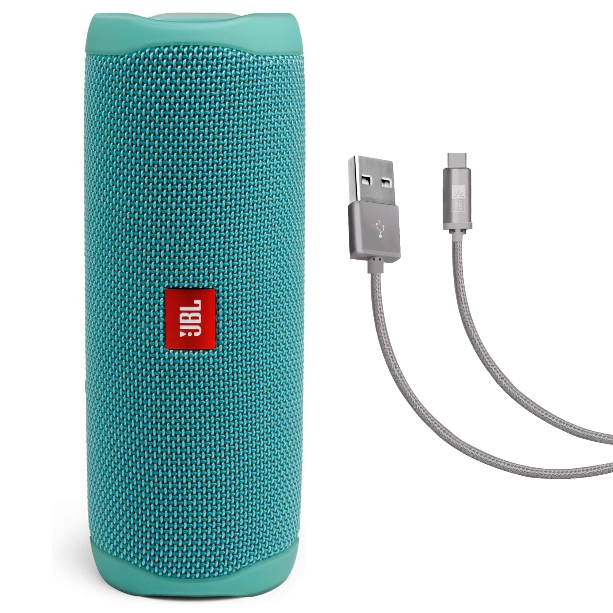Foto 2 pulgar | Bocina Jbl Flip 5 Teal + Case Logic Trenzado Usb Tipo C Azul - Venta Internacional