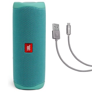 Foto 1 | Bocina Jbl Flip 5 Teal + Case Logic Trenzado Usb Tipo C Azul - Venta Internacional