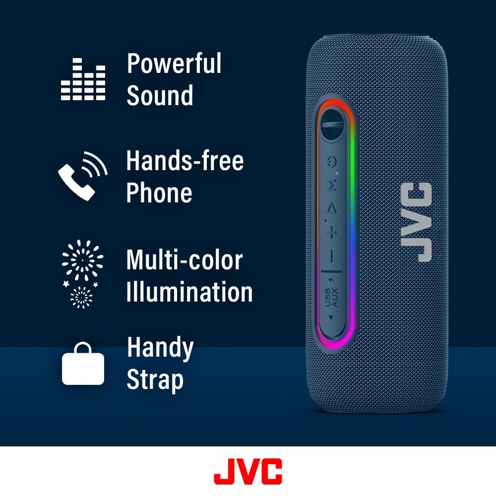 Foto 2 | Altavoz Inalámbrico Jvc Sppa5bta Iluminado De 20 W Con Tws Azul - Venta Internacional.