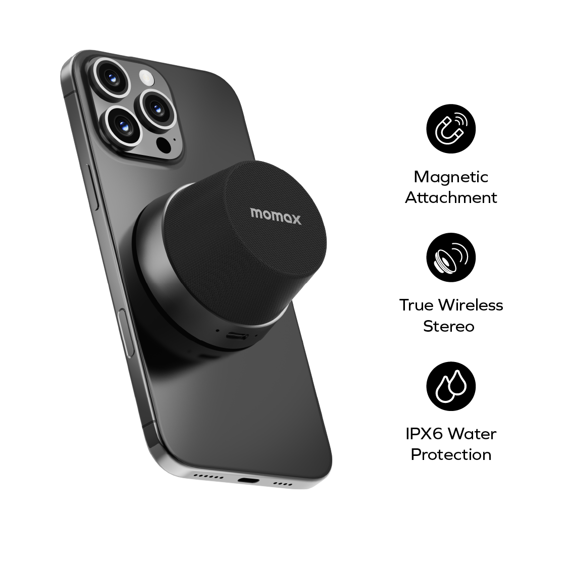 Foto 4 | Altavoz Inalámbrico True Portátil Momax 1-vibe Go Sandstone - Venta Internacional