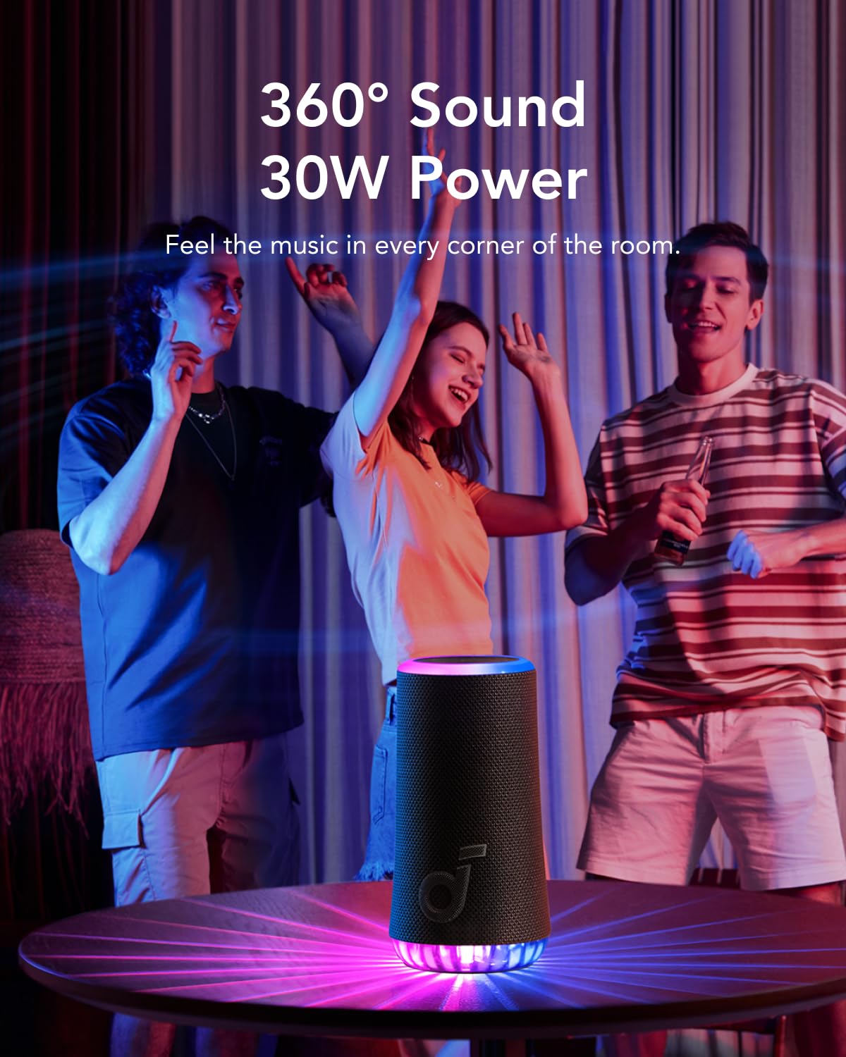 Foto 3 pulgar | Altavoz Portátil Soundcore Glow 30w 360° Sound Ip67 - Venta Internacional.