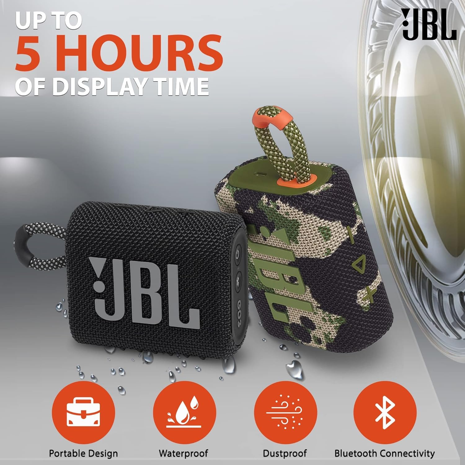 Foto 7 | Altavoz Bluetooth JBL Go 3 Portátil Impermeable Rojo con Accesorios - Venta Internacional