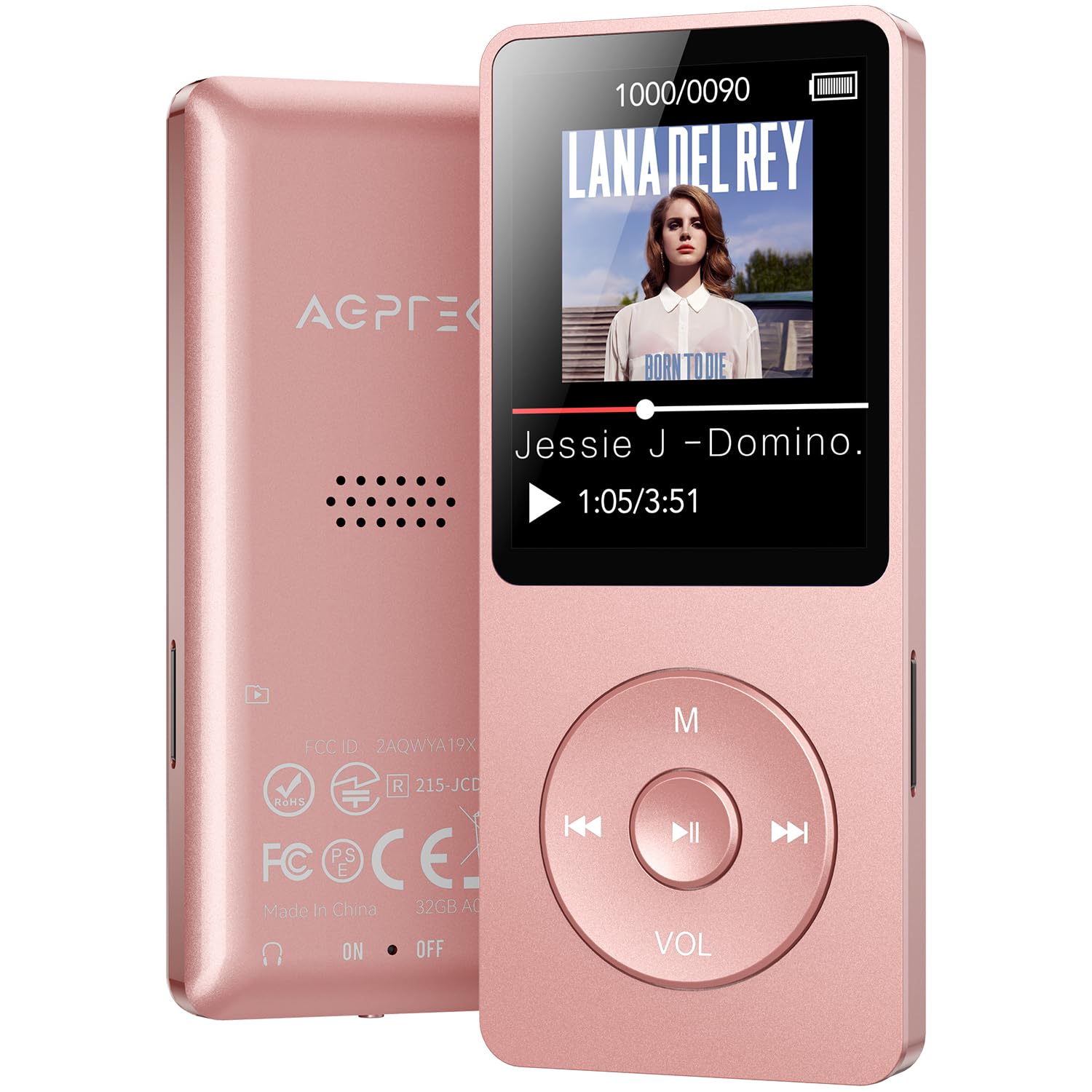 Reproductor Mp3 Agptek A02 Bluetooth 5.3 32gb Oro Rosa - Venta Internacional