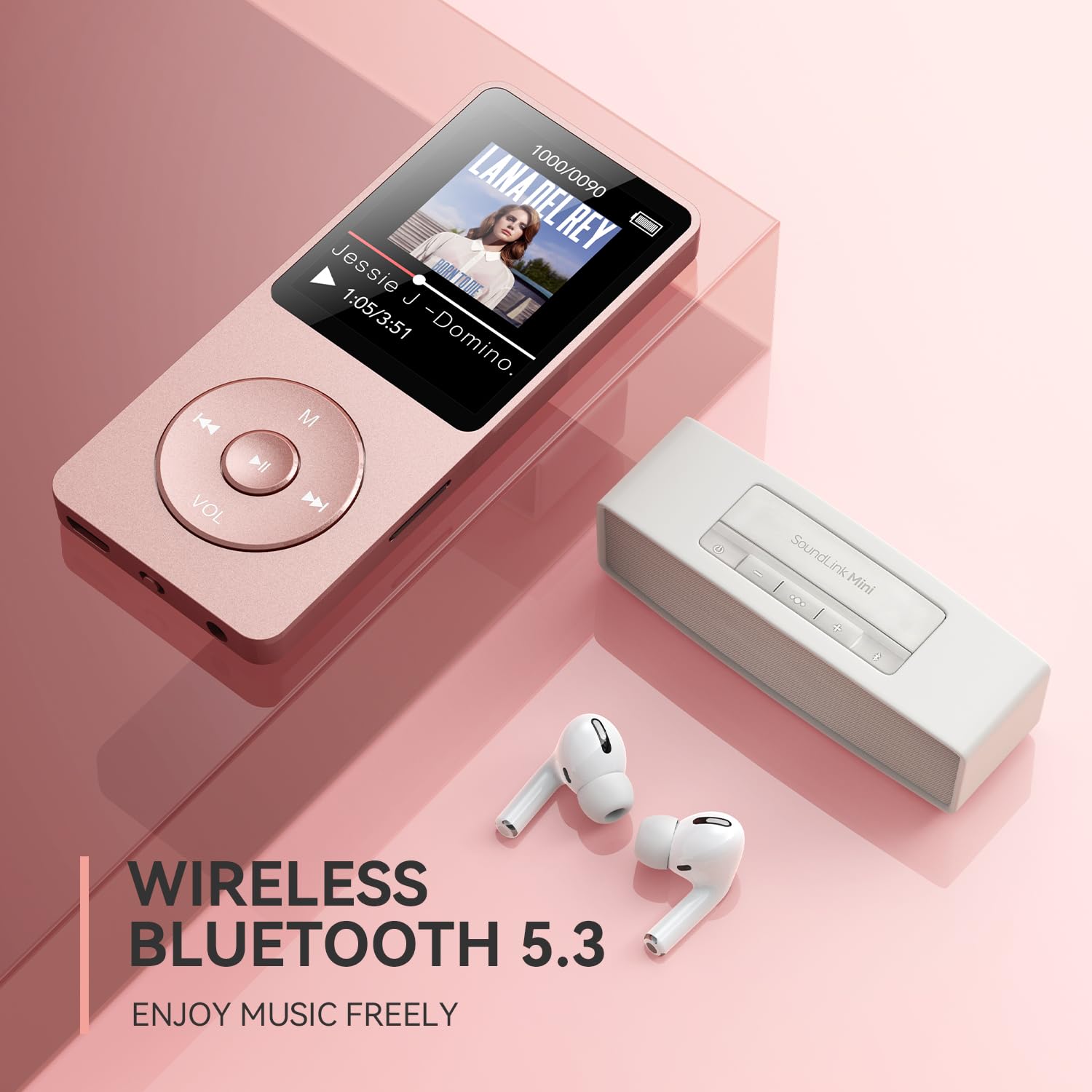 Foto 3 pulgar | Reproductor Mp3 Agptek A02 Bluetooth 5.3 32gb Oro Rosa - Venta Internacional
