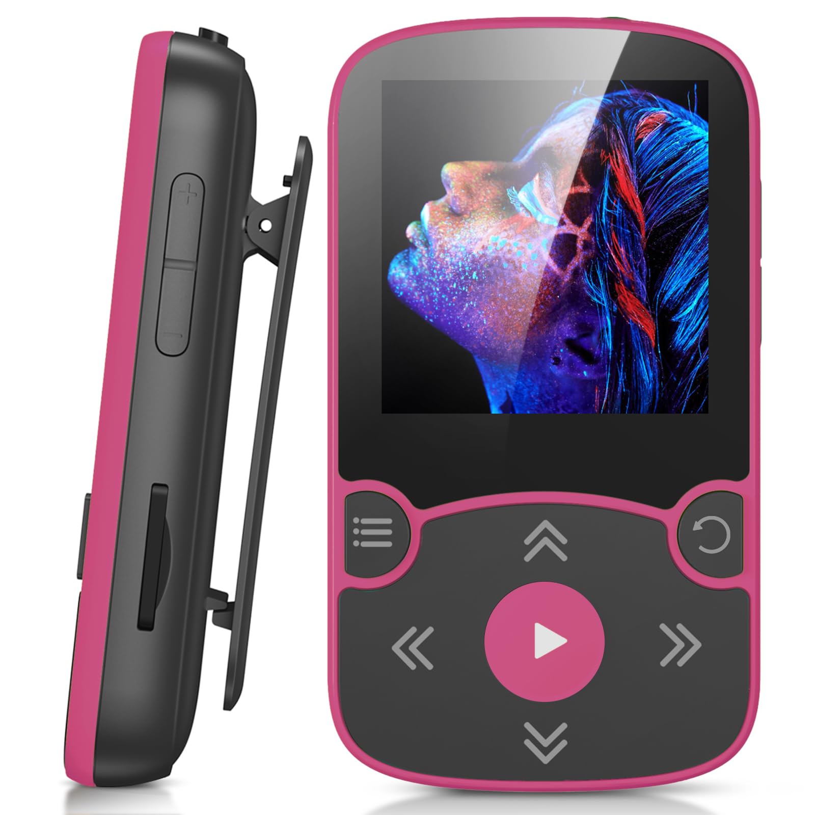 Foto 2 pulgar | Reproductor MP3 AGPtek 64 GB con Clip Bluetooth 5.3 Rojo Rosa - Venta Internacional