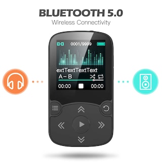 Foto 4 | Reproductor Mp3 Agptek 64 Gb Bluetooth 5.3 Negro - Venta Internacional