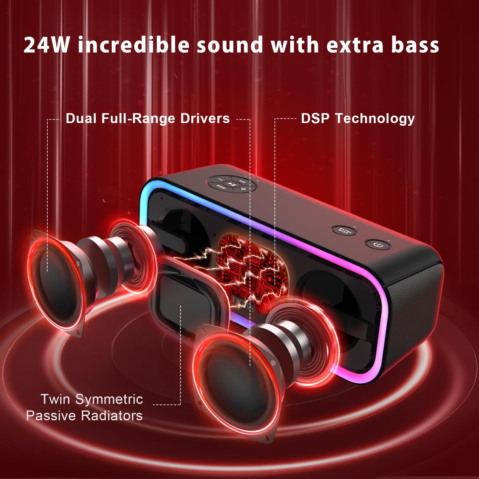 Foto 3 pulgar | Altavoz Bluetooth Doss Soundbox Pro+ 24w Stereo Sound Ipx6 - Venta Internacional.