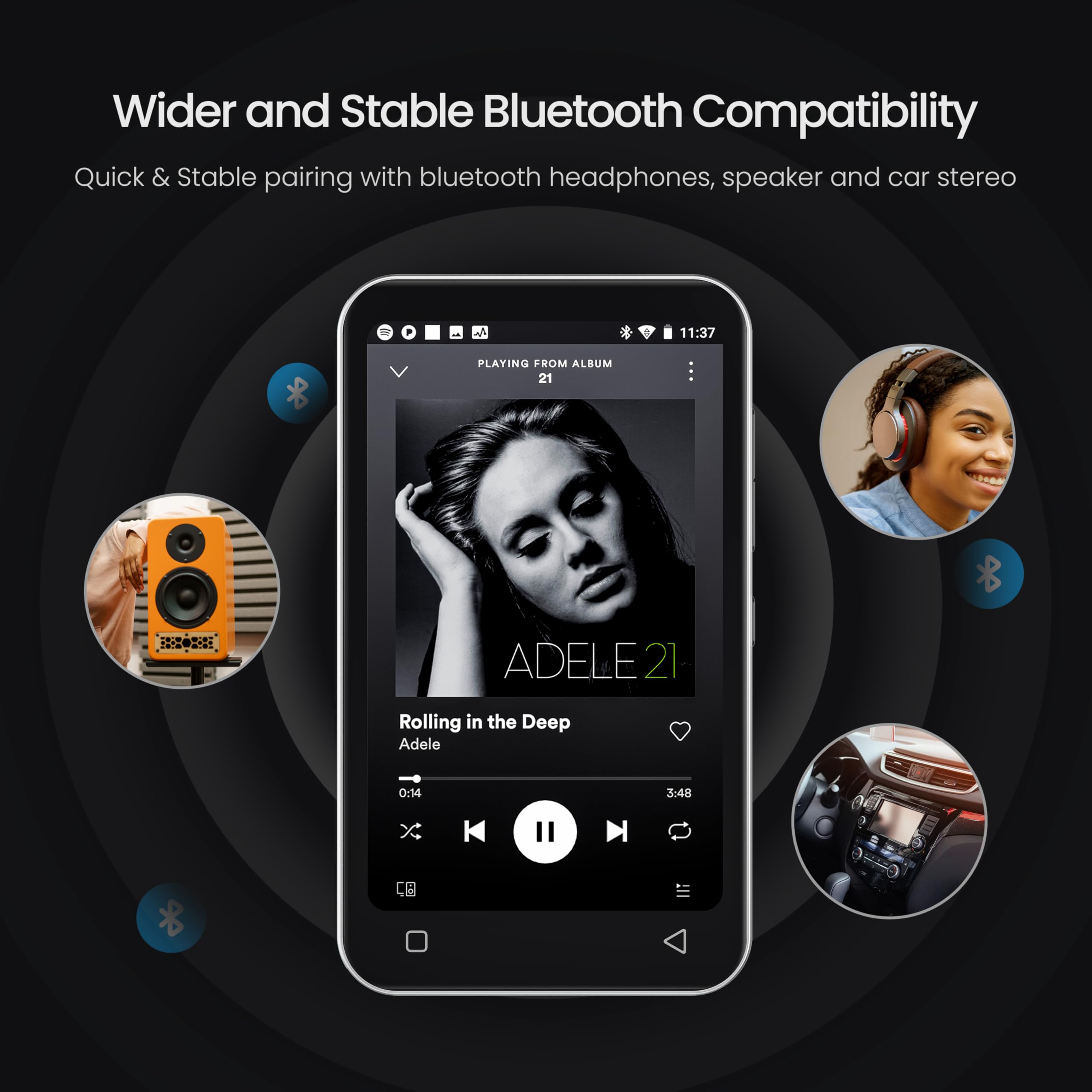 Foto 7 pulgar | Reproductor MP3 Timmkoo 80 GB con Bluetooth y Wifi - Pantalla Táctil de 4 Pulgadas - Venta Internacional