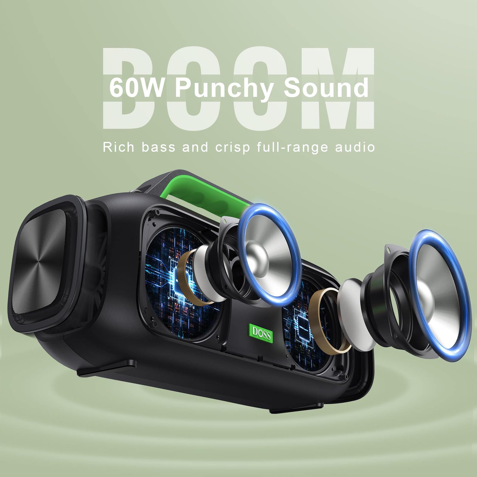 Foto 3 pulgar | Altavoz Bluetooth Para Exteriores Doss Extreme Boom 60w - Venta Internacional