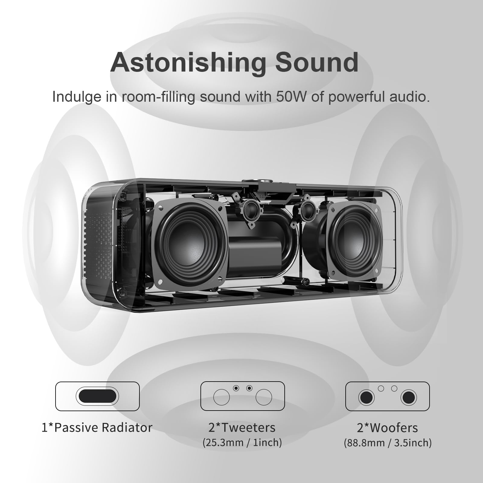 Foto 3 pulgar | Altavoz Bluetooth Doss Soundbox H200 50w Home 35h Playtime - Venta Internacional.