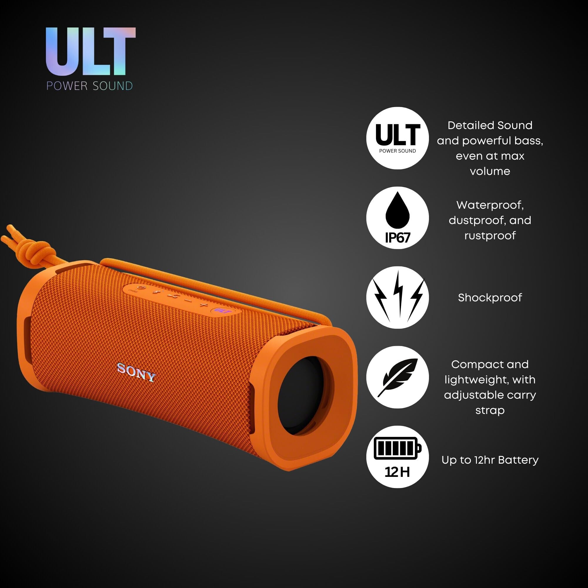 Foto 4 pulgar | Altavoz Bluetooth Sony Srsult10d Ult Field Series Naranja - Venta Internacional.
