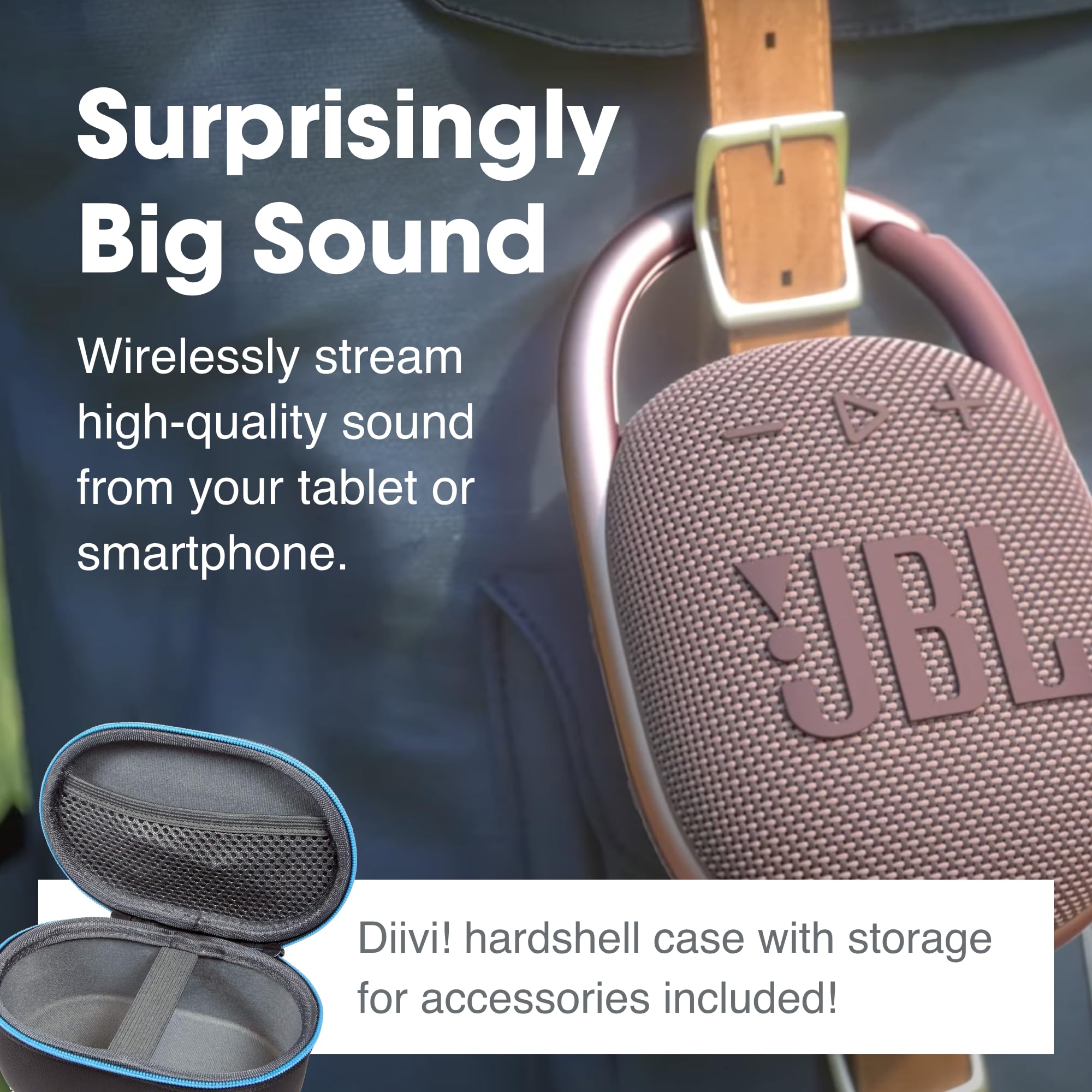 Foto 3 pulgar | Altavoz Bluetooth Jbl Clip 4 Portable con Divvi! Funda Blanca - Venta Internacional