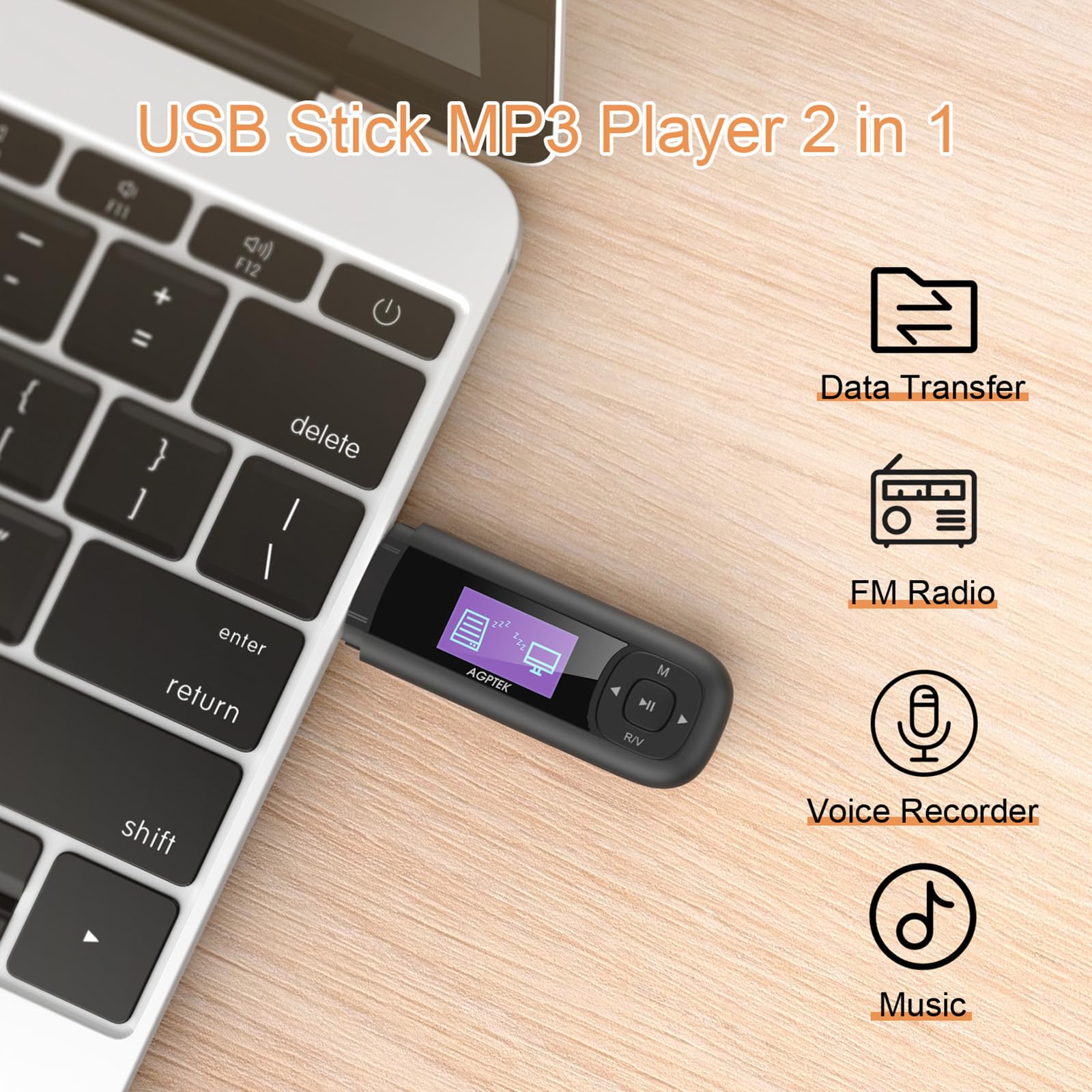 Foto 4 pulgar | Reproductor Mp3 Agptek U3 Usb Stick De 40 Gb Con Batería Reemplazable - Venta Internacional.