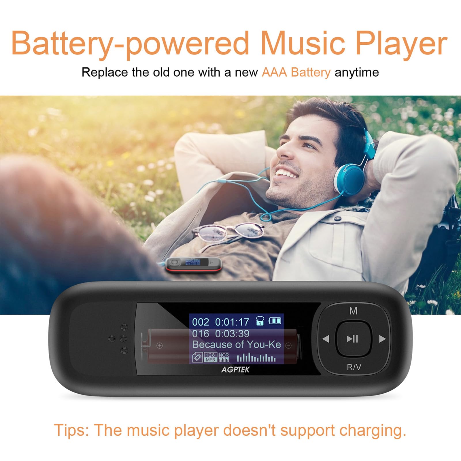 Foto 6 pulgar | Reproductor Mp3 Agptek U3 Usb Stick De 40 Gb Con Batería Reemplazable - Venta Internacional.