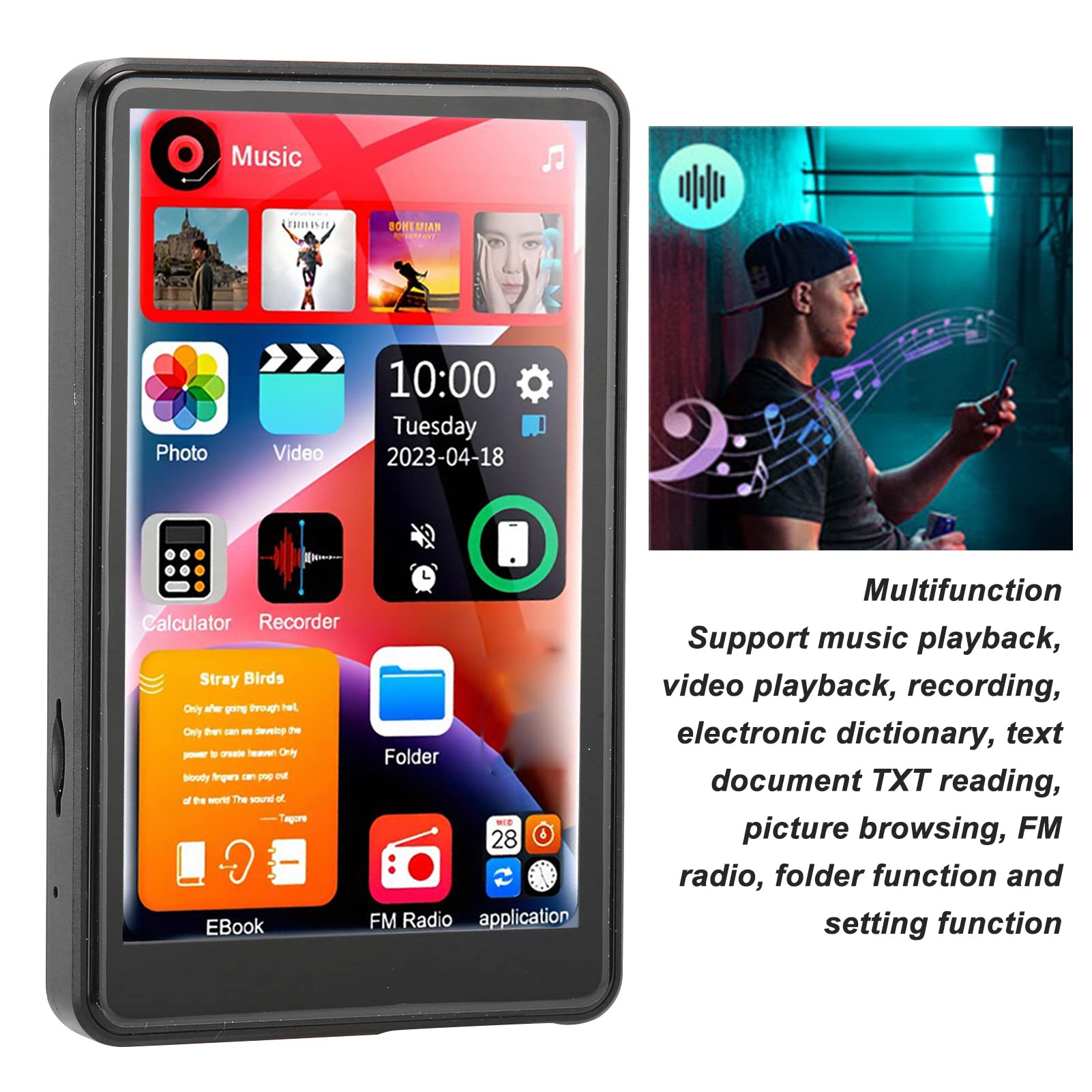 Foto 3 | Reproductor Mp3 Yoidesu X20 Bluetooth 4.0 4.0 Con Pantalla Táctil De 16 Gb - Venta Internacional.