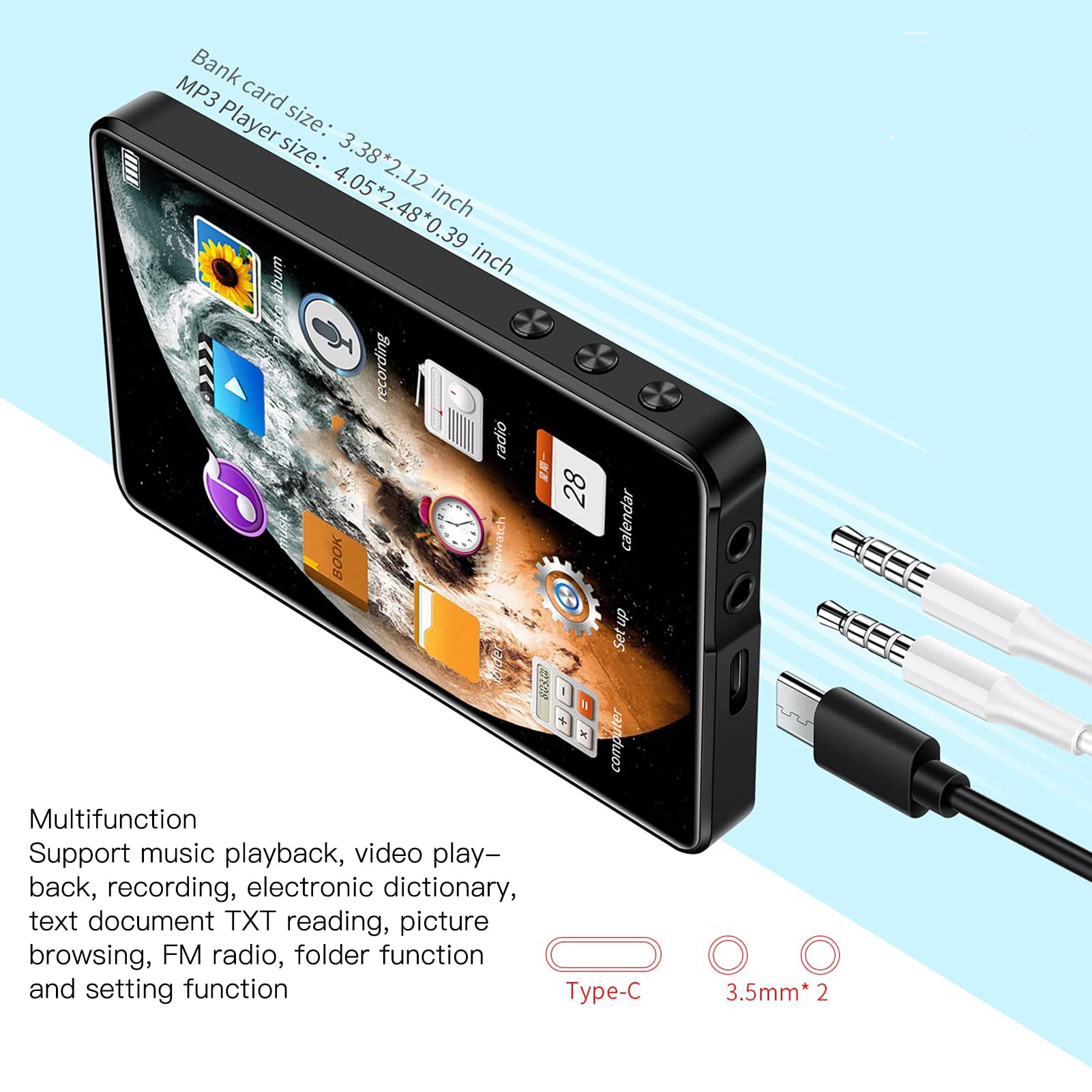 Foto 5 | Reproductor Mp3 Yoidesu X20 Bluetooth 4.0 4.0 Con Pantalla Táctil De 16 Gb - Venta Internacional.