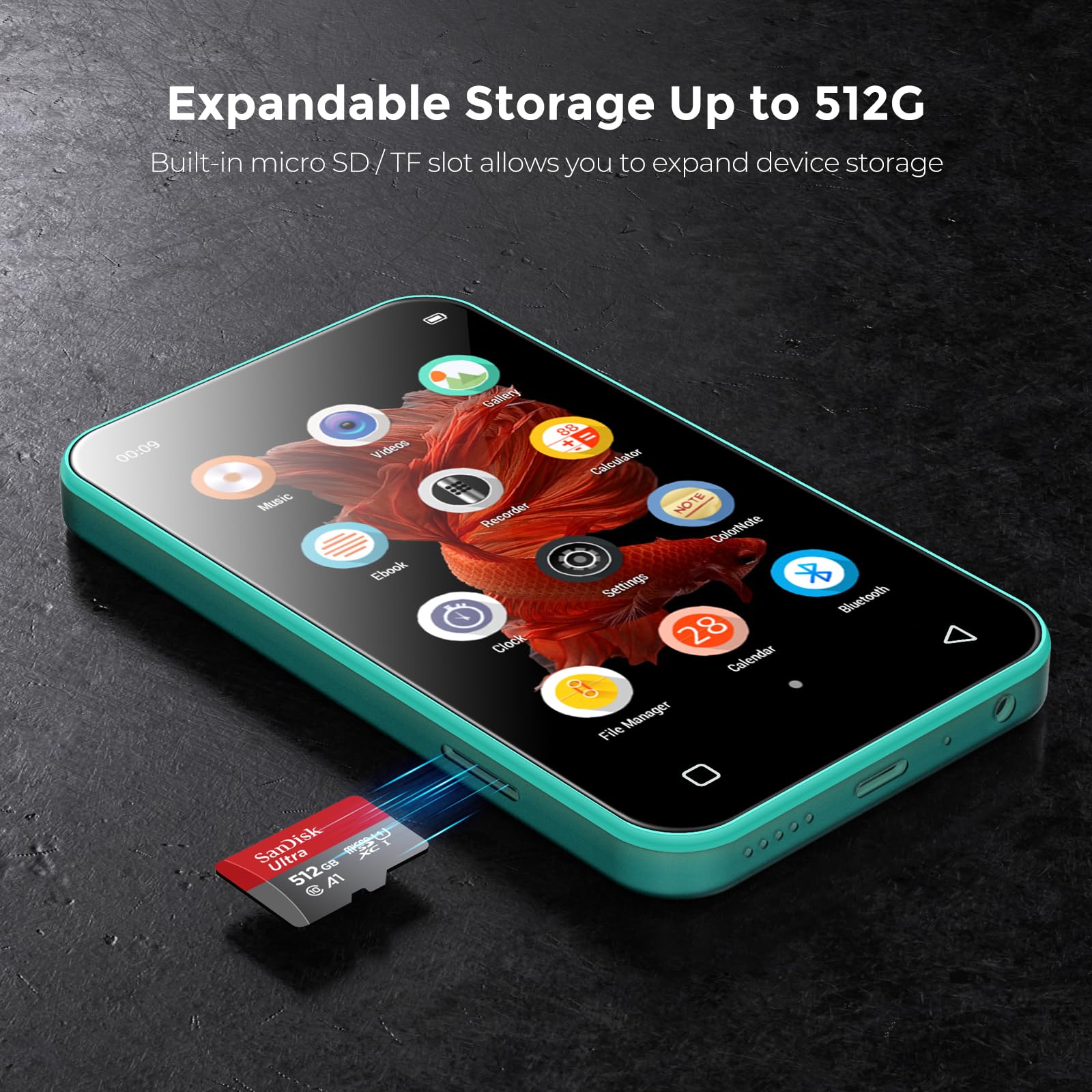 Foto 7 pulgar | Reproductor Mp3 Timmkoo 72gb Con Bluetooth, Pantalla Táctil Azul - Venta Internacional.