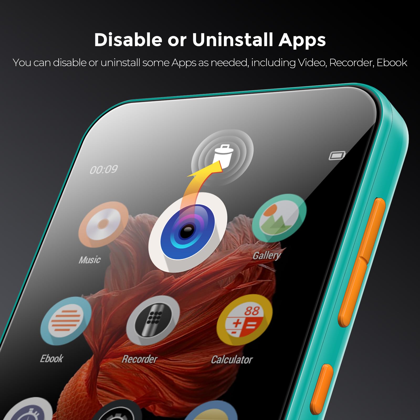 Foto 7 | Reproductor Mp3 Timmkoo 72gb Con Bluetooth, Pantalla Táctil Azul - Venta Internacional.
