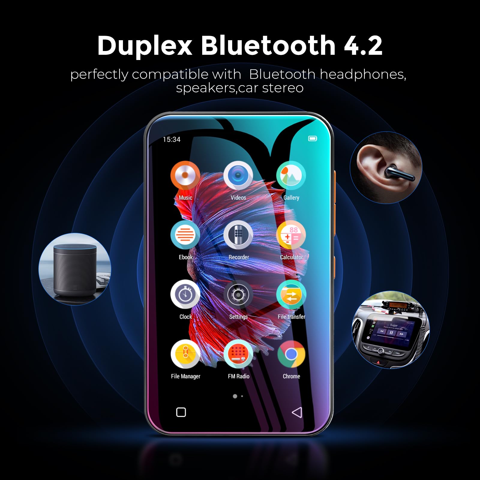 Foto 2 | Reproductor Mp3 Timmkoo Q5 72gb Wifi Con Pantalla Táctil Bluetooth 4.0 - Venta Internacional.