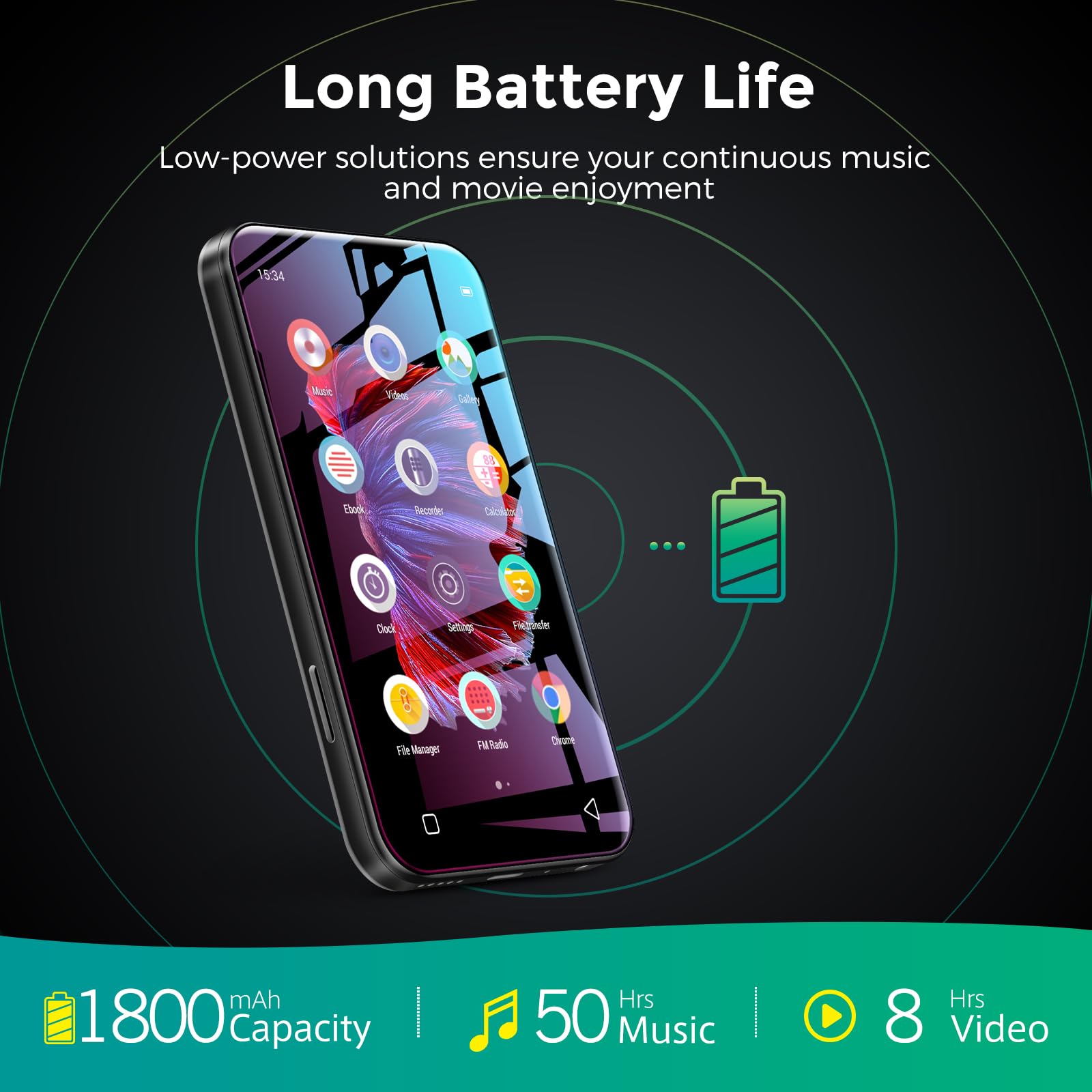 Foto 6 | Reproductor Mp3 Timmkoo Q5 72gb Wifi Con Pantalla Táctil Bluetooth 4.0 - Venta Internacional.