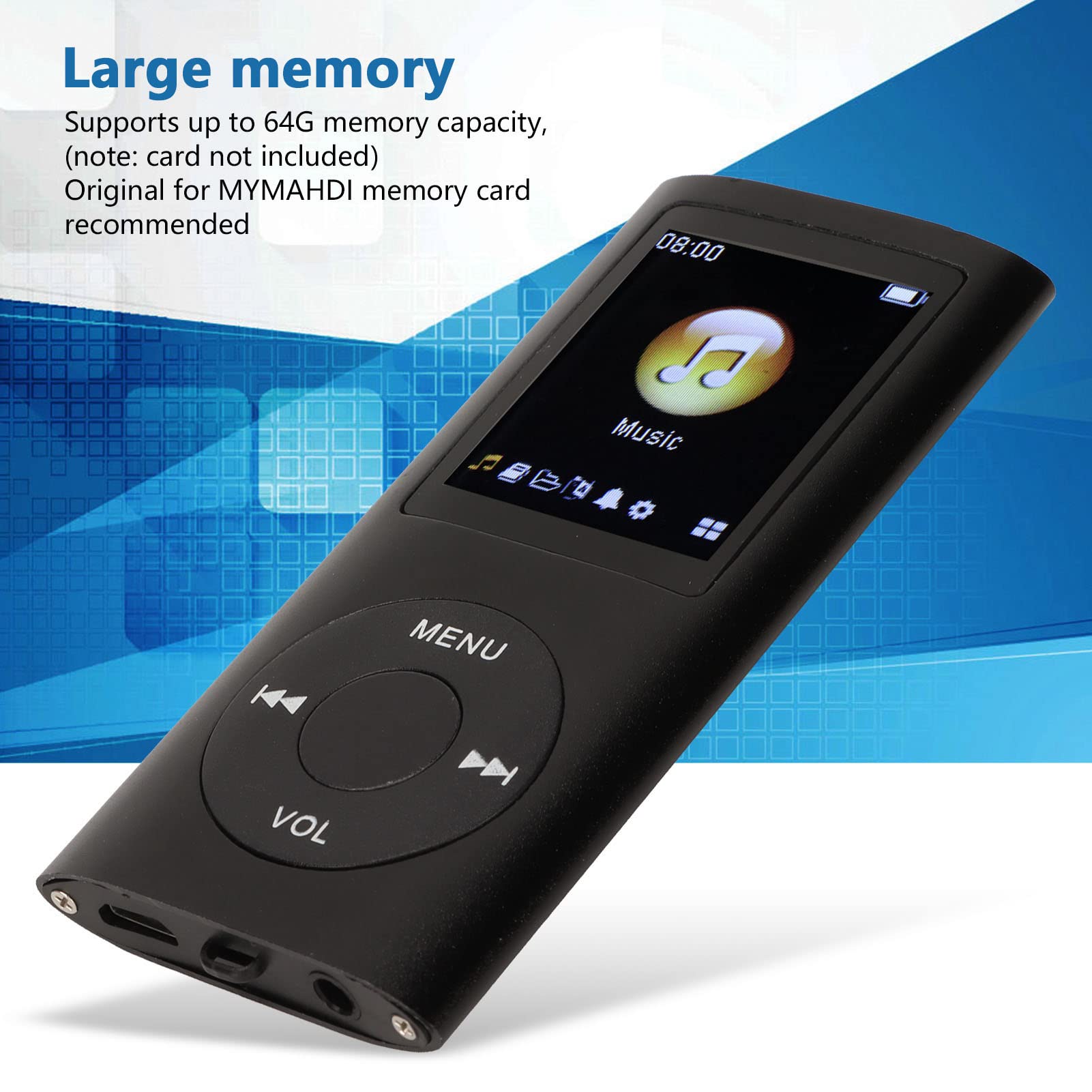 Foto 3 pulgar | Reproductor Mp4 Ashata Portátil Sin Pérdidas Mp3 Mp4 1.8'' Lcd Negro - Venta Internacional.