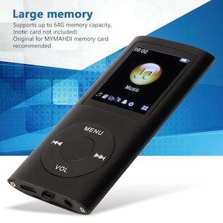 Foto 2 | Reproductor Mp4 Ashata Portátil Sin Pérdidas Mp3 Mp4 1.8'' Lcd Negro - Venta Internacional.