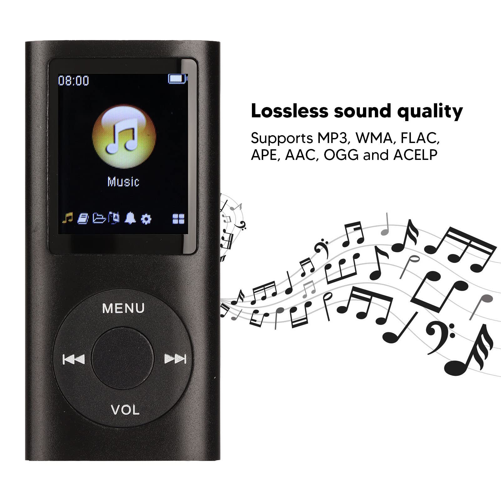Foto 4 pulgar | Reproductor Mp4 Ashata Portátil Sin Pérdidas Mp3 Mp4 1.8'' Lcd Negro - Venta Internacional.