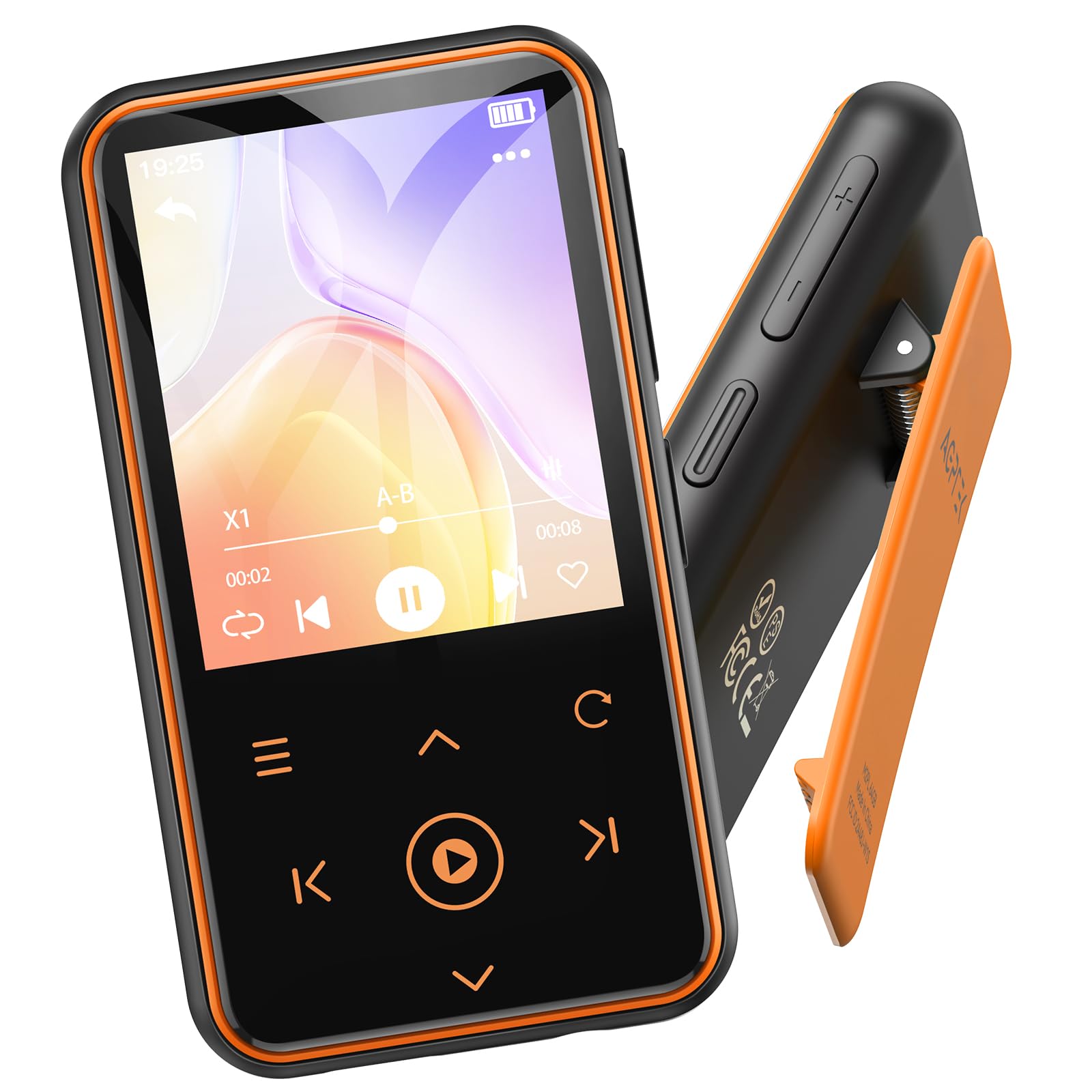 Foto 2 pulgar | Reproductor Mp3 Agptek M2 De 64 Gb Con Clip, Bluetooth 5.3 De 1,8 Pulgadas, Naranja - Venta Internacional.