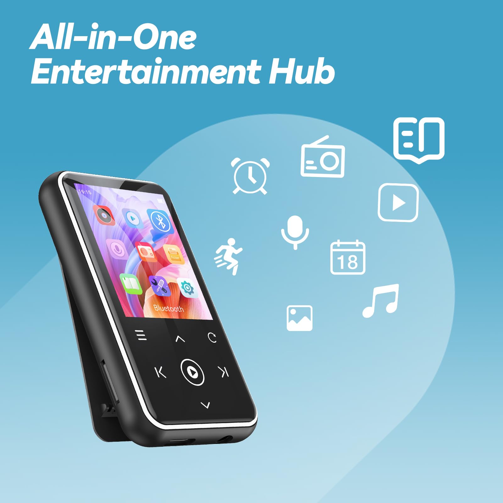 Foto 4 pulgar | Reproductor Mp3 Agptek M2 De 64 Gb Con Clip, Bluetooth 5.3 De 1,8 Pulgadas, Blanco - Venta Internacional.