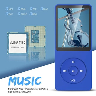 Foto 3 | Reproductor Mp3 Agptek A02s 16gb 70h Reproducción Sin Pérdidas Azul Oscuro - Venta Internacional.