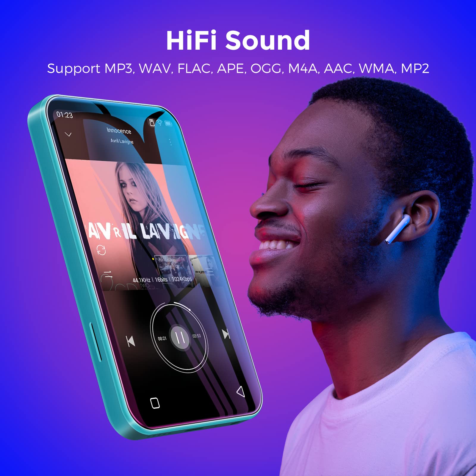 Foto 4 | Reproductor Mp3 Timmkoo Q5 72gb Wifi Con Bluetooth 4.0 Azul - Venta Internacional.