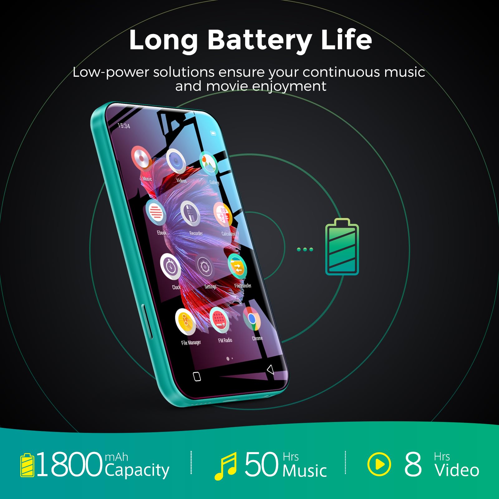 Foto 7 pulgar | Reproductor Mp3 Timmkoo Q5 72gb Wifi Con Bluetooth 4.0 Azul - Venta Internacional.