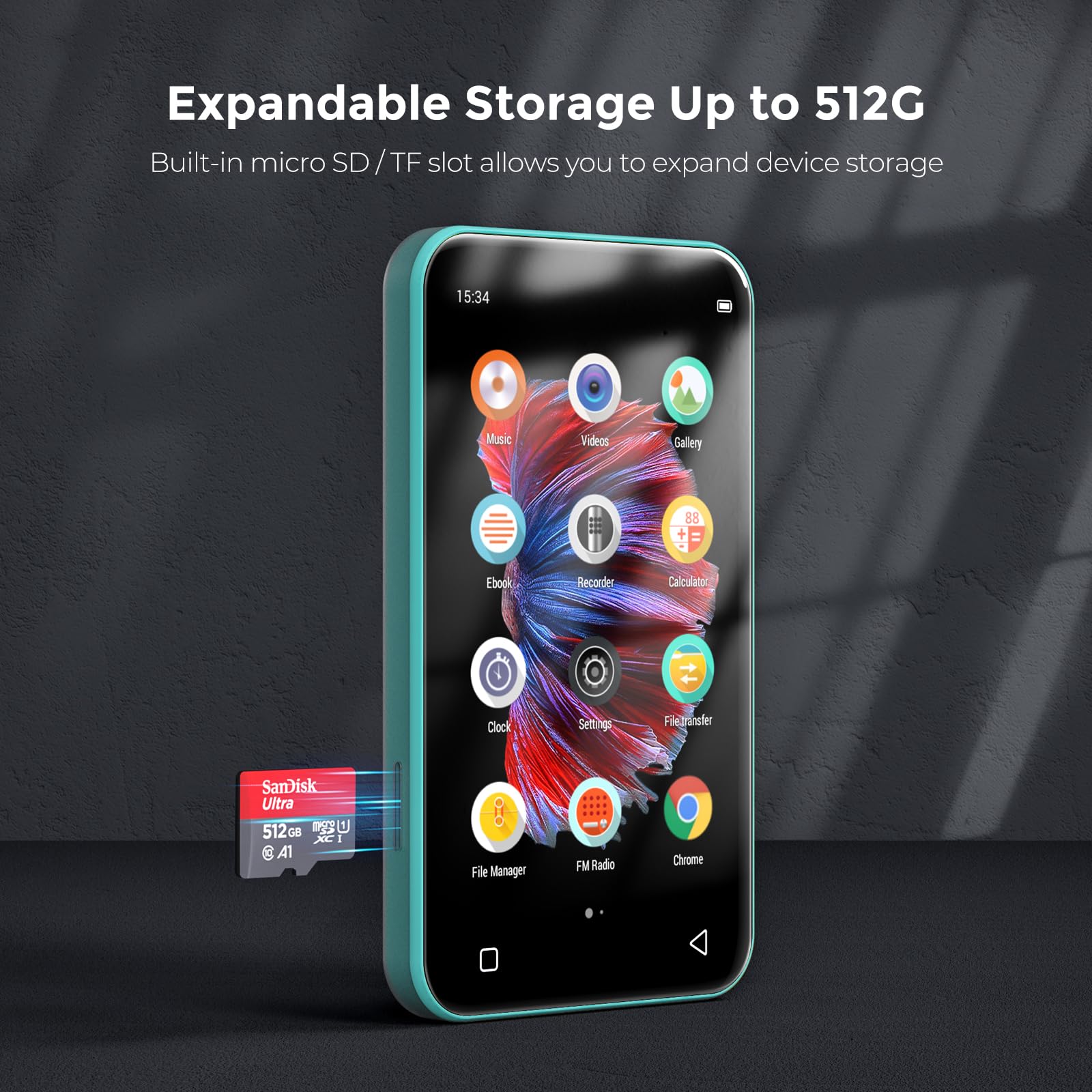 Foto 8 pulgar | Reproductor Mp3 Timmkoo Q5 72gb Wifi Con Bluetooth 4.0 Azul - Venta Internacional.