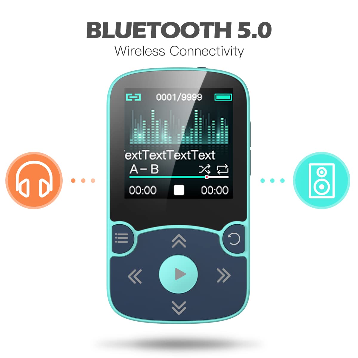 Foto 4 pulgar | Reproductor Mp3 Agptek 32gb Con Clip Bluetooth 5.0 Azul - Venta Internacional.