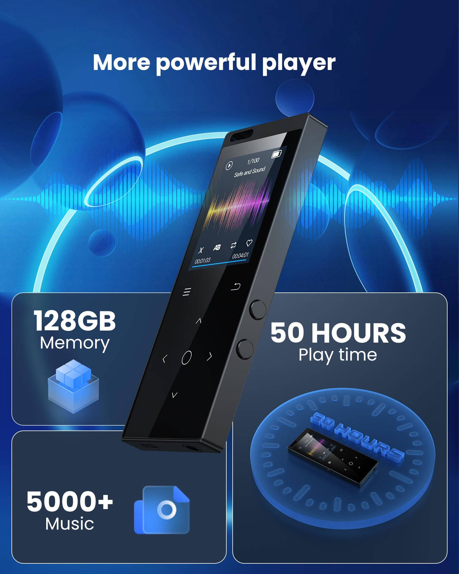 Foto 5 pulgar | Reproductor Mp3 Dodosoul De 128 Gb Con Bluetooth 5.2 Hifi Sound + Acc - Venta Internacional.