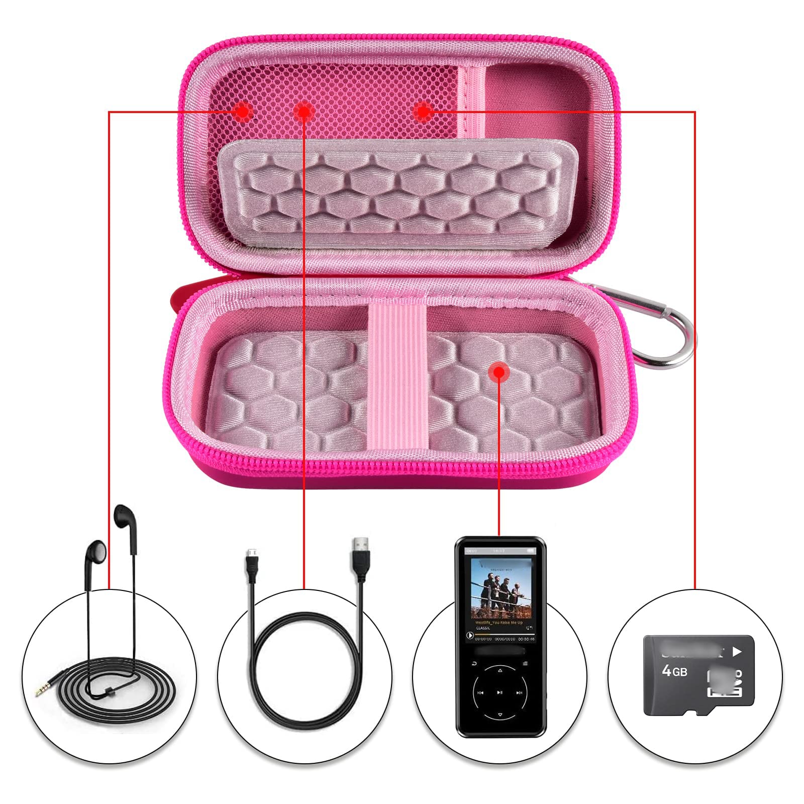 Foto 3 pulgar | Funda Comecase Rosa para Reproductor Mp3-Venta Internacional