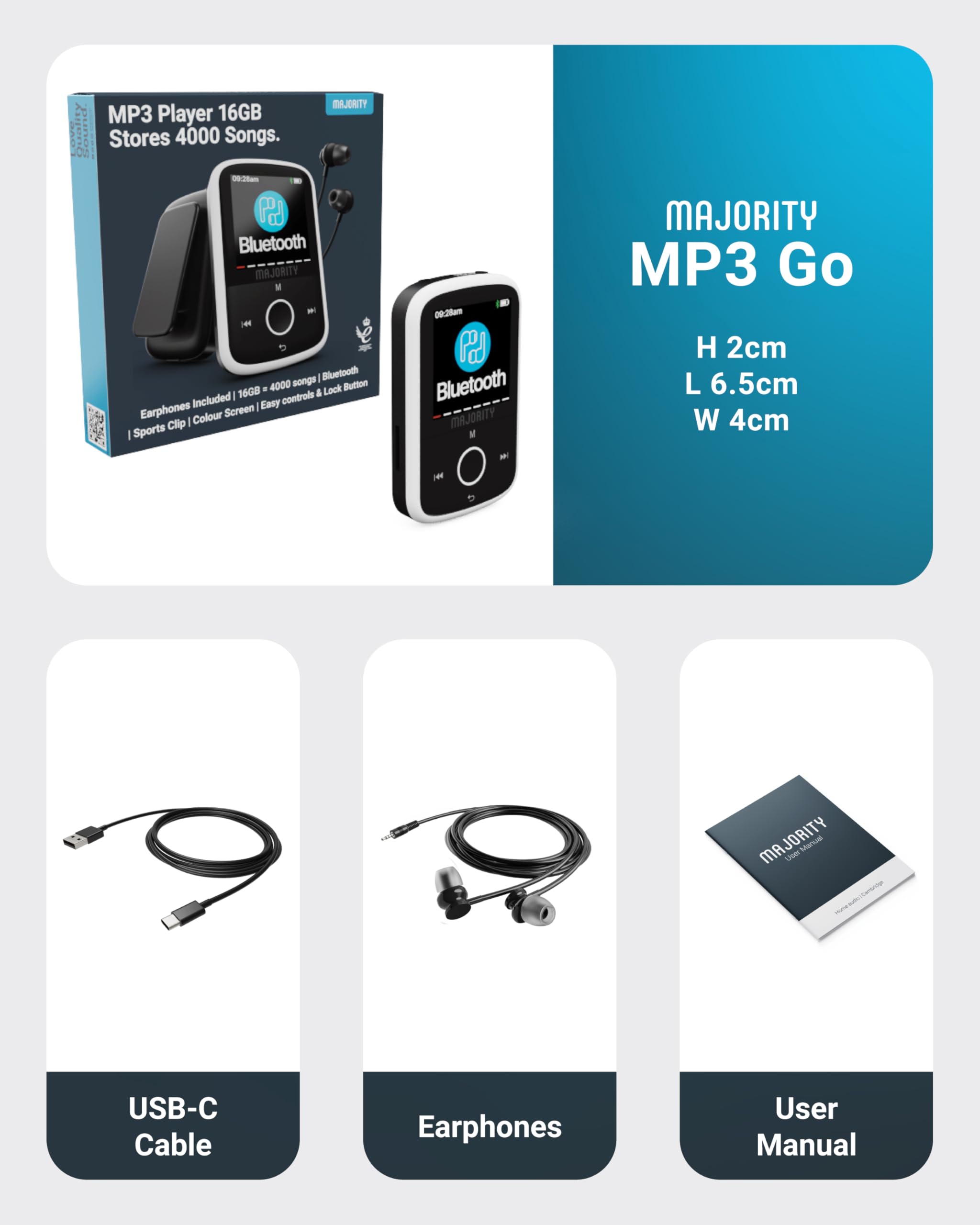 Foto 8 pulgar | Reproductor Mp3 Mayoritario Mp3 Go Bluetooth 5.0 128 Gb con Auriculares - Venta Internacional