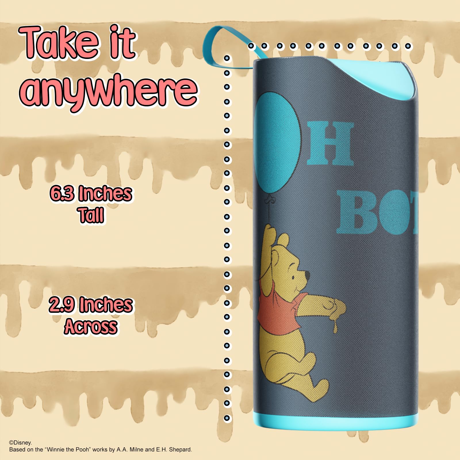 Foto 6 pulgar | Altavoz Bluetooth Ijoy Disney Winnie The Pooh A Prueba De Salpicaduras - Venta Internacional.