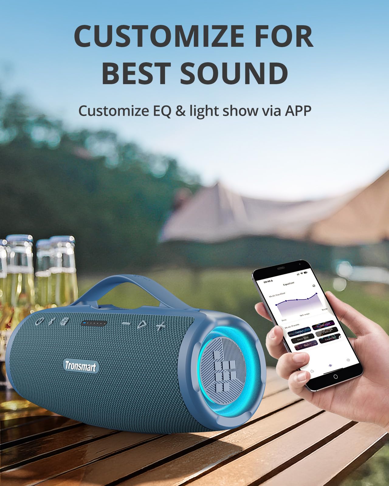 Foto 7 pulgar | Altavoz Bluetooth Portátil Tronsmart Mirtune S100 50w Azul - Venta Internacional.