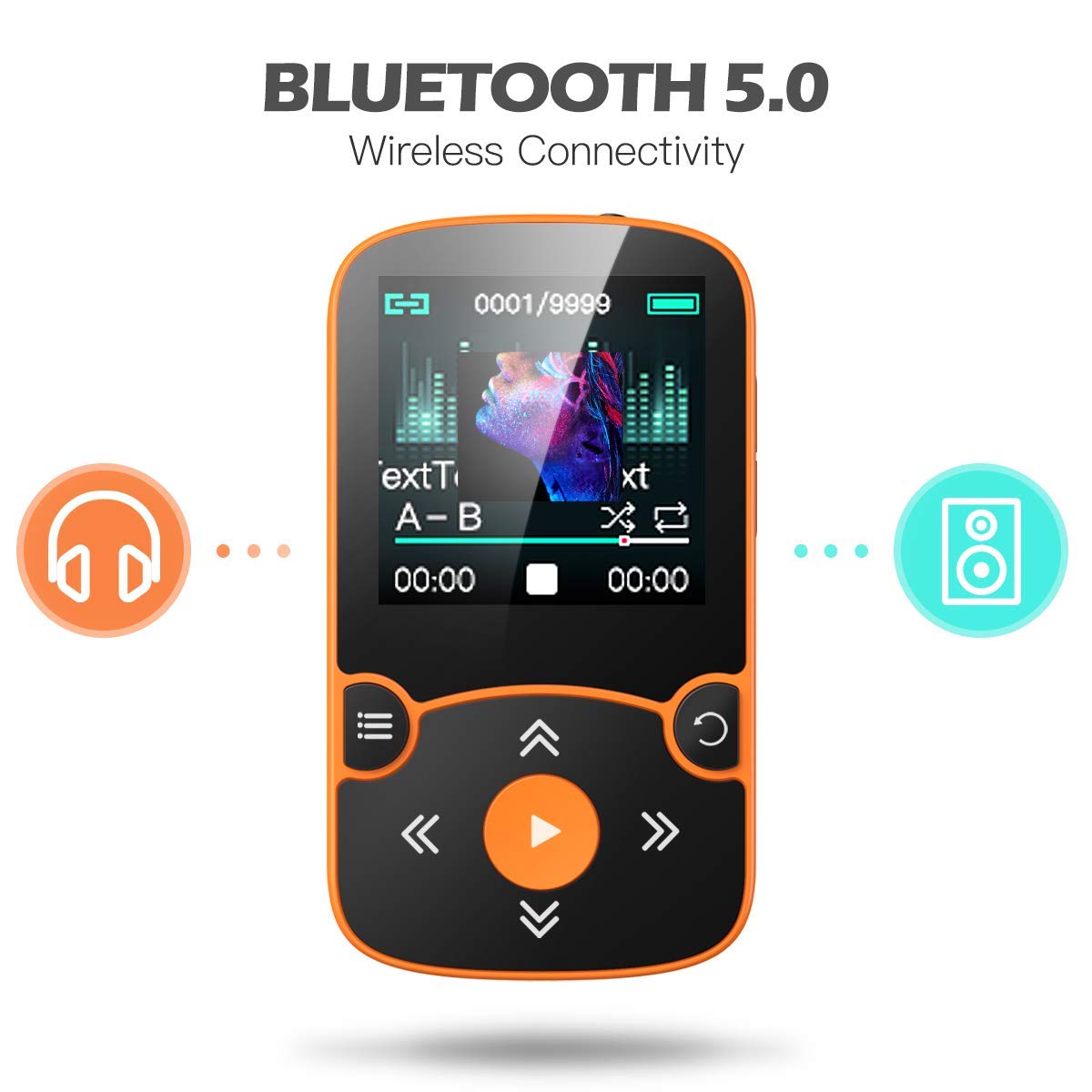 Foto 4 pulgar | Reproductor Mp3 Agptek 32gb Con Clip Bluetooth 5.0 Naranja - Venta Internacional.