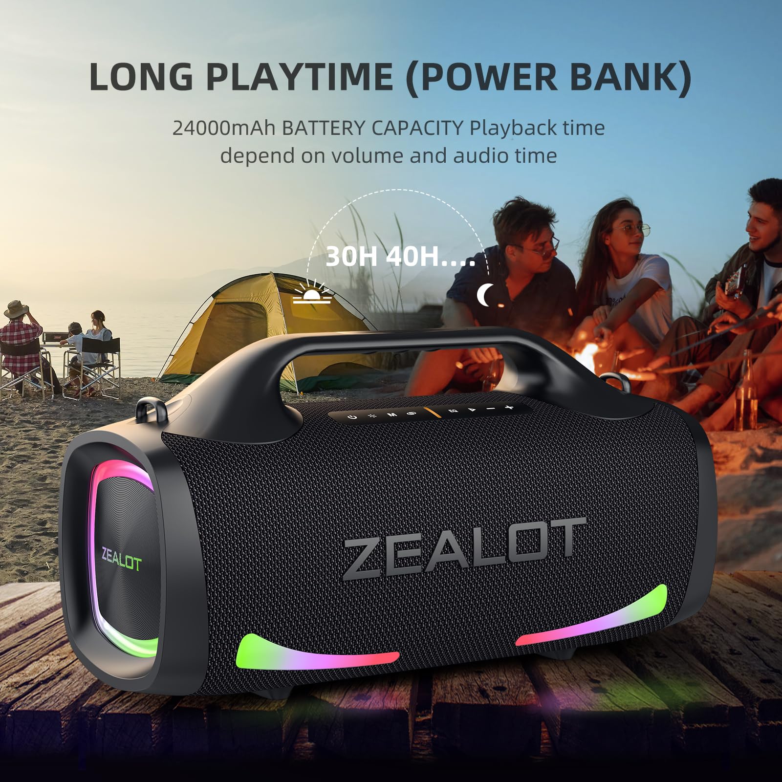 Foto 5 pulgar | Altavoz Bluetooth Zealot 100w Peak Booming Sound 24000mah - Venta Internacional.