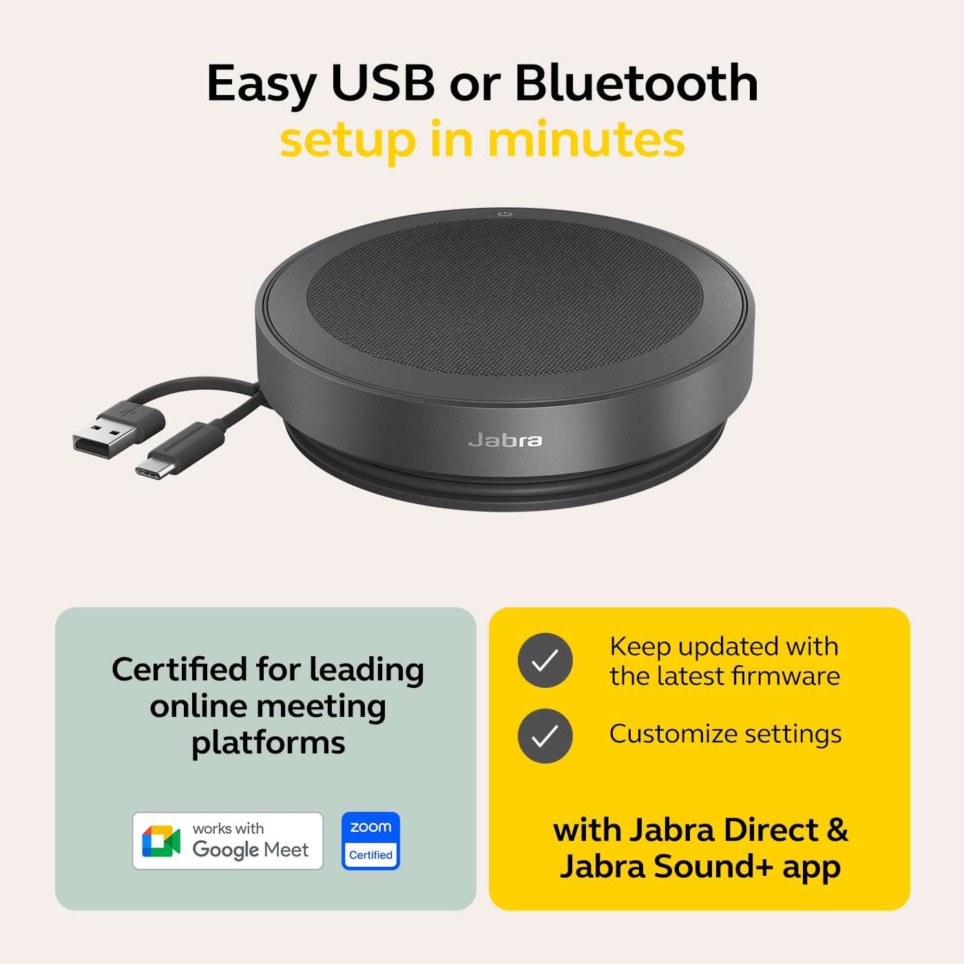 Foto 6 | Altavoz Bluetooth Inalámbrico Jabra Speak2 75 Gris Oscuro - Venta Internacional.
