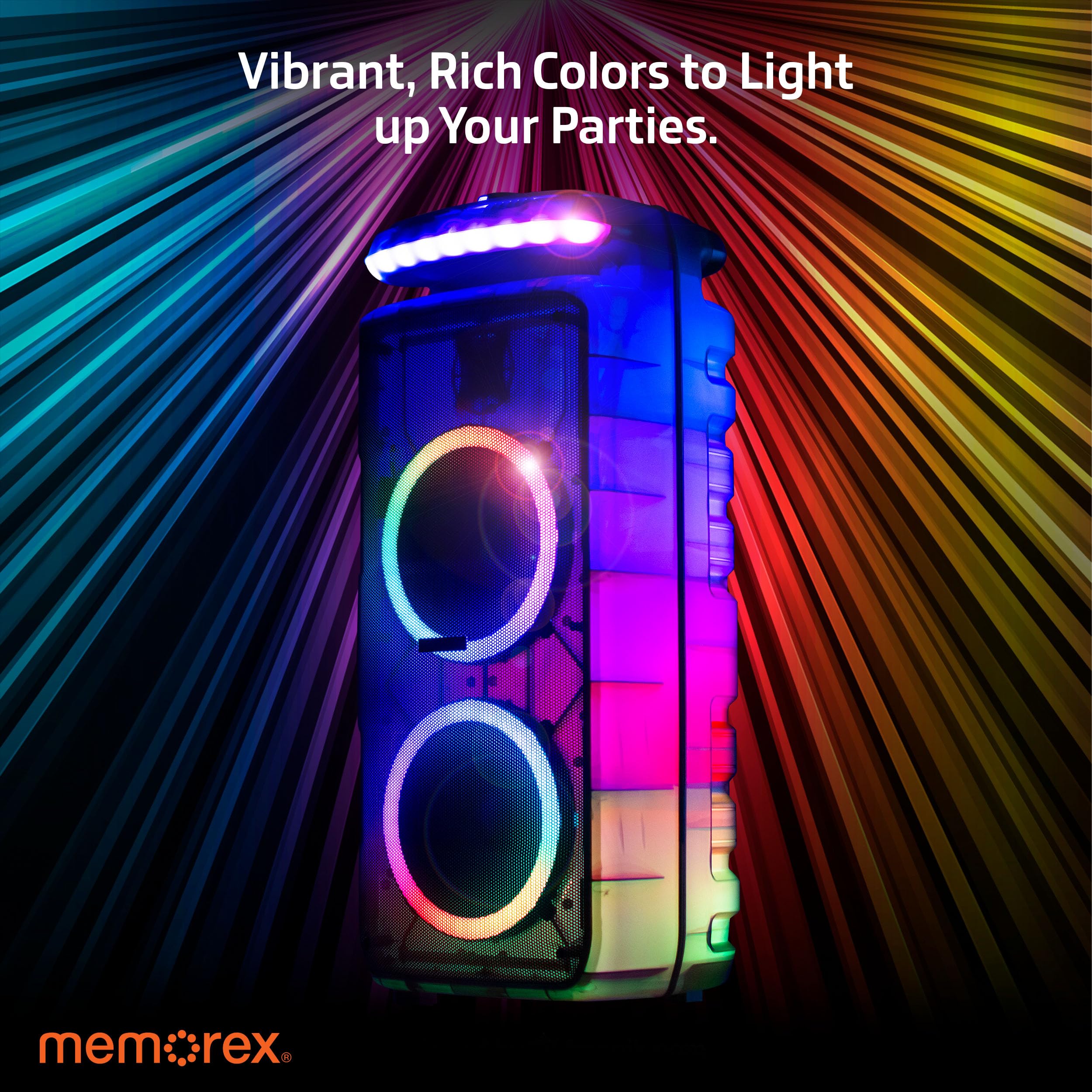 Foto 5 | Altavoz Portátil Para Fiestas Memorex Mx-ps821 Twin De 8 Pulgadas Con Bluetooth - Venta Internacional.