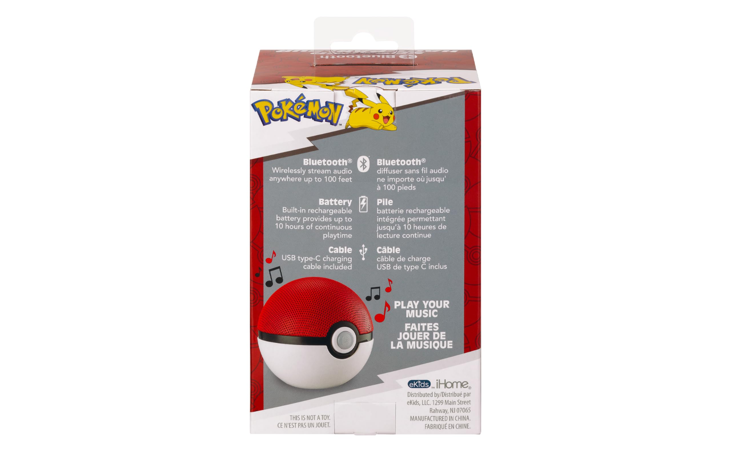 Foto 8 pulgar | Altavoz Bluetooth Ekids Pokemon Pokeball Con Batería Recargable - Venta Internacional.