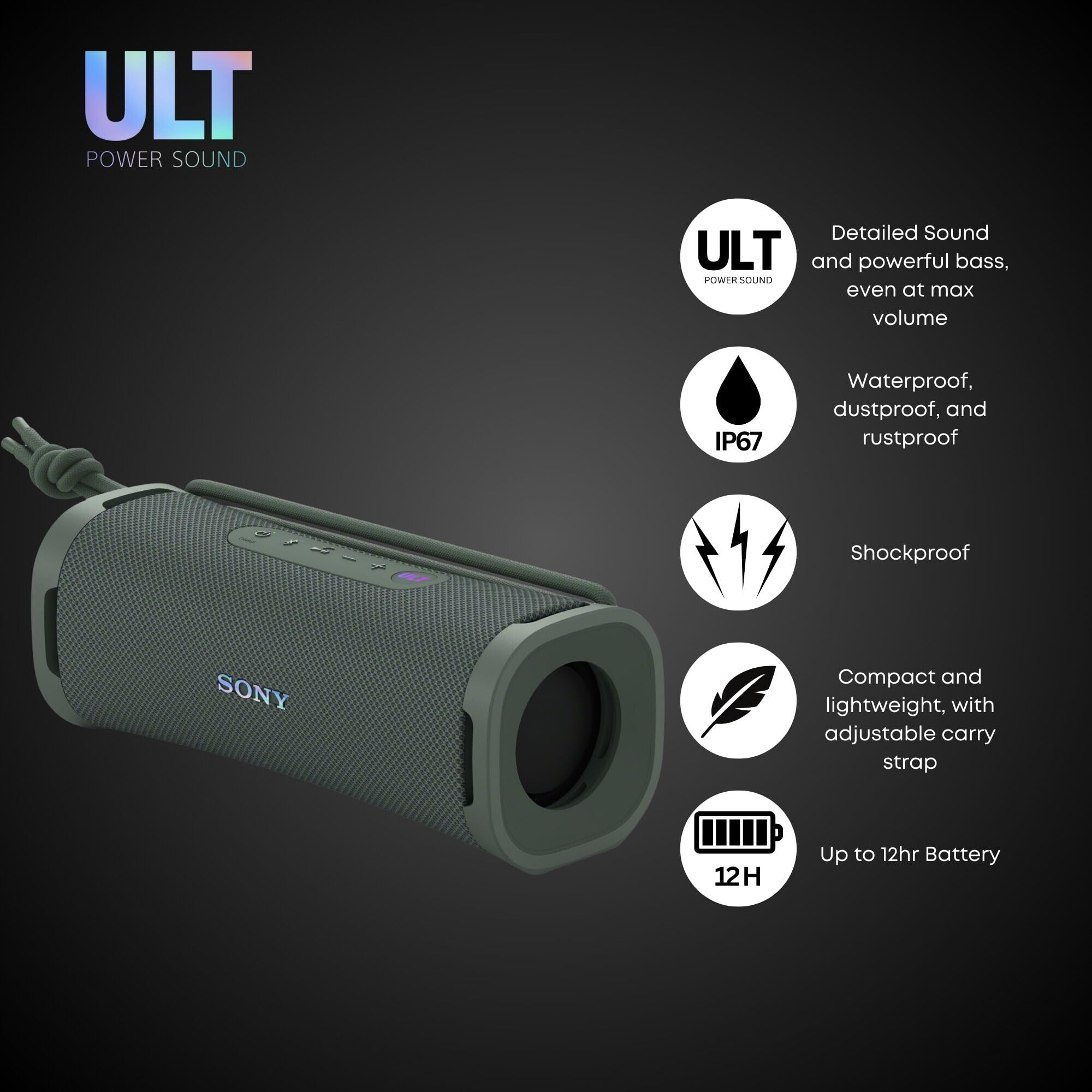 Foto 2 | Altavoz Portátil Inalámbrico Bluetooth Sony Ult Field 1 Gris - Venta Internacional.