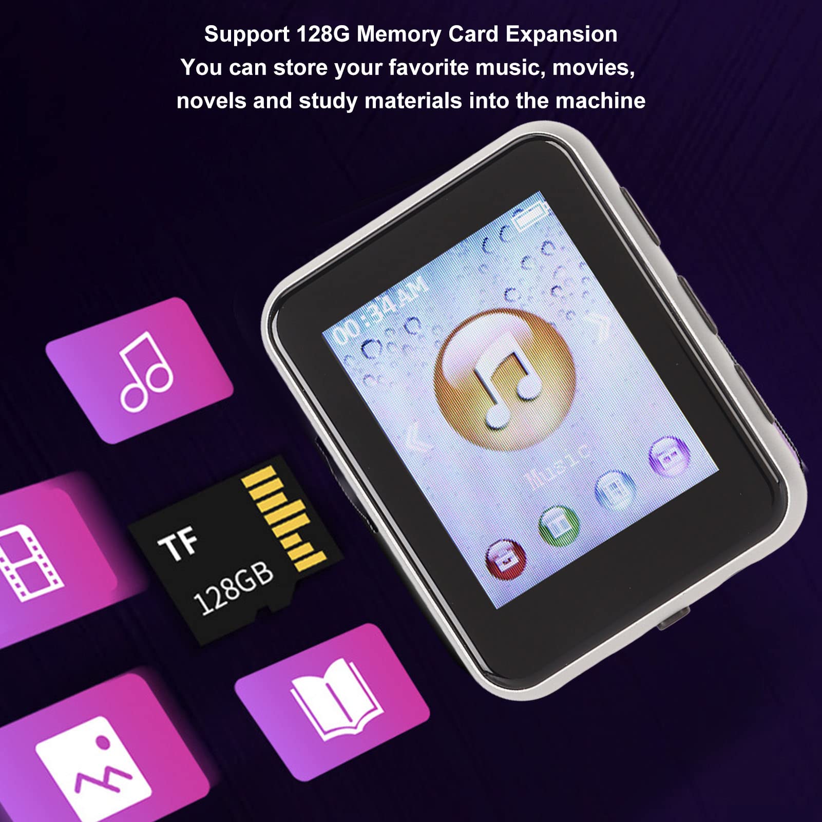 Foto 5 pulgar | Reproductor Mp3 Serounder, Pantalla Táctil Completa De 1,8 Pulgadas, 8 Gb, Bluetooth 5.0 - Venta Internacional.