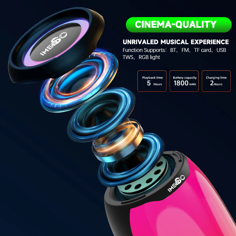Foto 6 | Altavoz Bluetooth Imenso Outdoor Portable Negro - Venta Internacional.