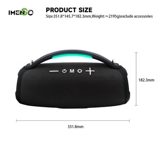 Foto 4 | Altavoz Bluetooth Imenso Outdoor Portable Negro - Venta Internacional.
